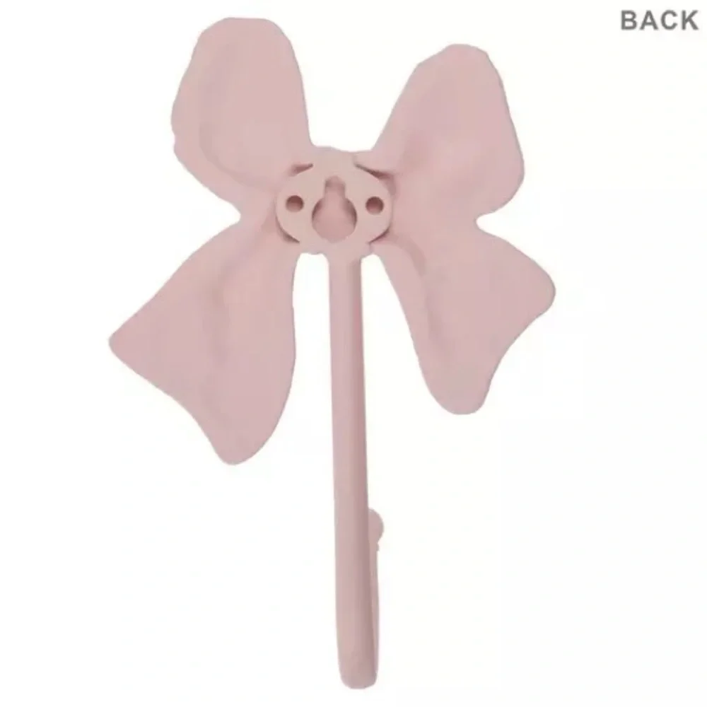 (2) Pink Bow Metal Wall Hook